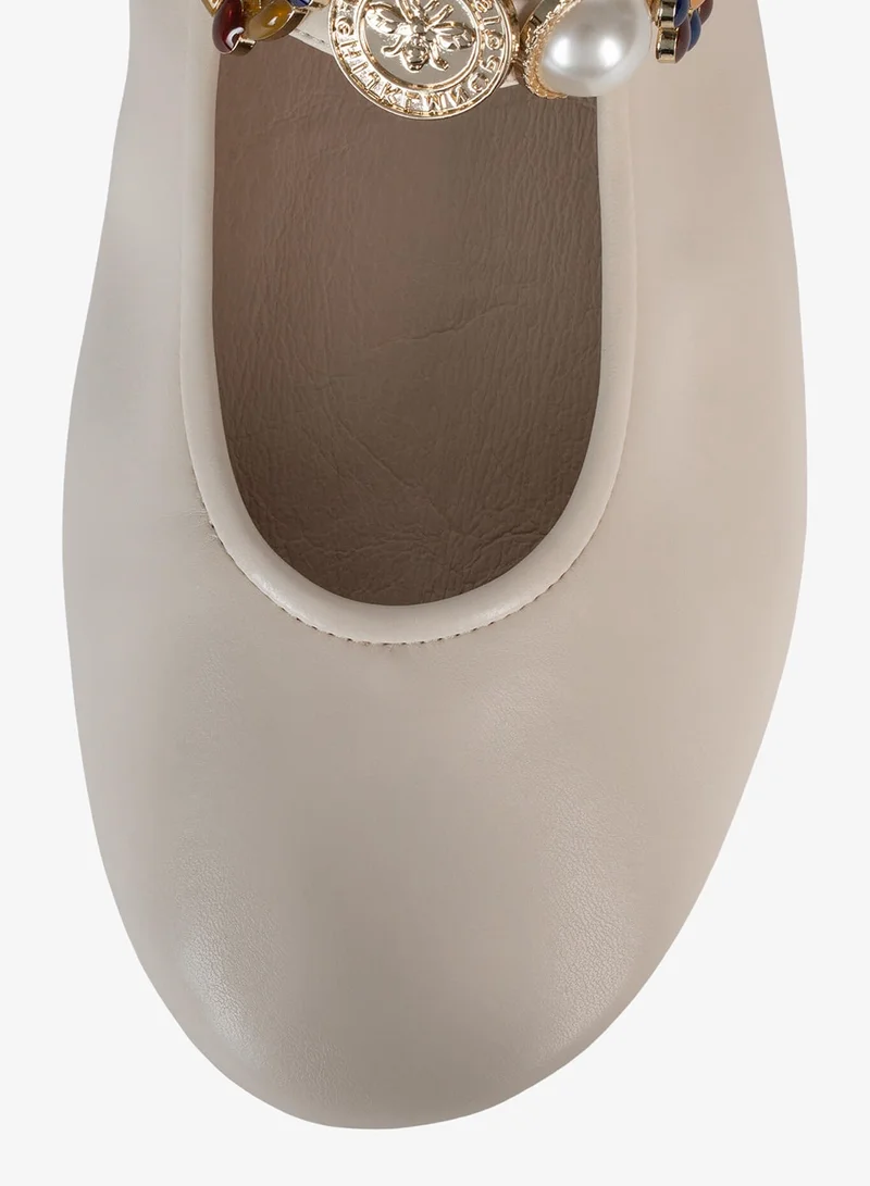Jeffrey Campbell Cream Amarris Ballerinas for Women | Best Price UAE