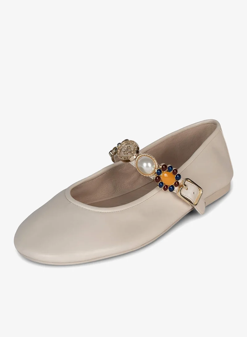 Jeffrey Campbell Cream Amarris Ballerinas for Women | Best Price UAE