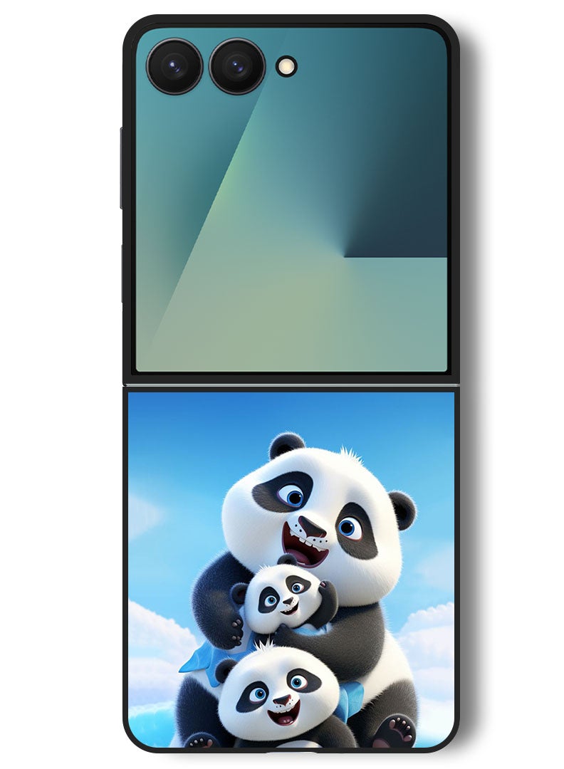 Theodor Case Compatible with Samsung Galaxy Z Flip 7 - 6.9 Inch Protection Shockproof Bumper Cover Panda 2 - Image 1