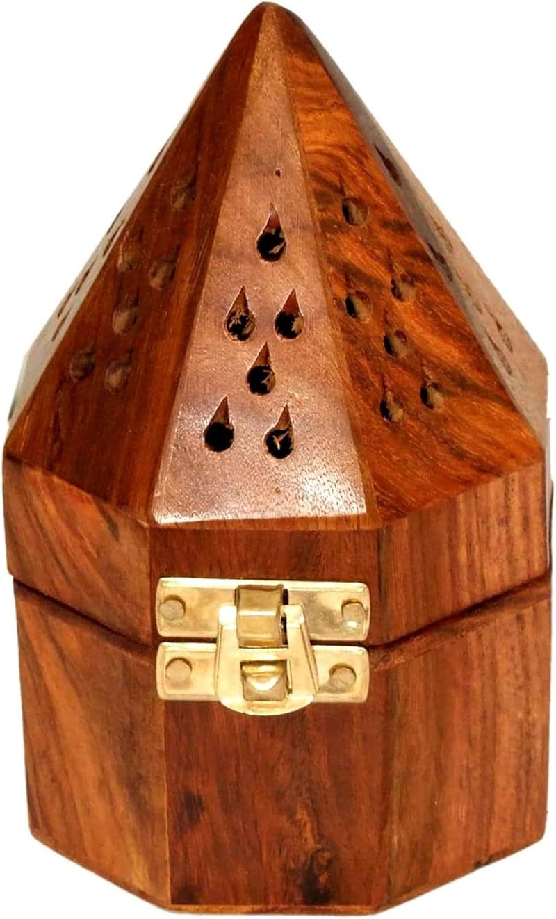 SAQOWARE Wooden Bakhoor Burner, Large - Image 1