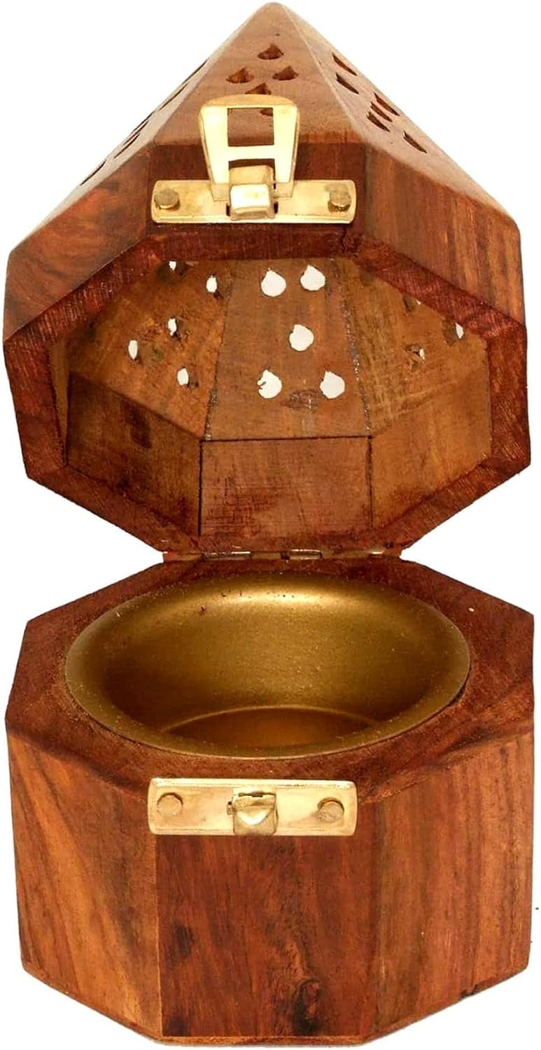 SAQOWARE Wooden Bakhoor Burner, Large - Image 2