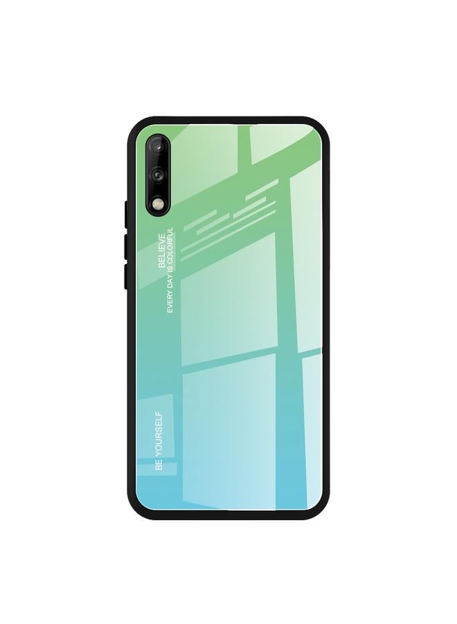 زبون جراب لهاتف Huawei Enjoy 10، جراب زجاجي متدرج الألوان - Image 1