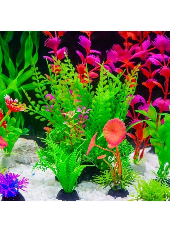 OASIS-TH 11pcs Aquarium Plants Colorful Artificial Aquatic Plants Lifelike Decor Fish Tank Plants Aquarium Plant Decorations - Image 3