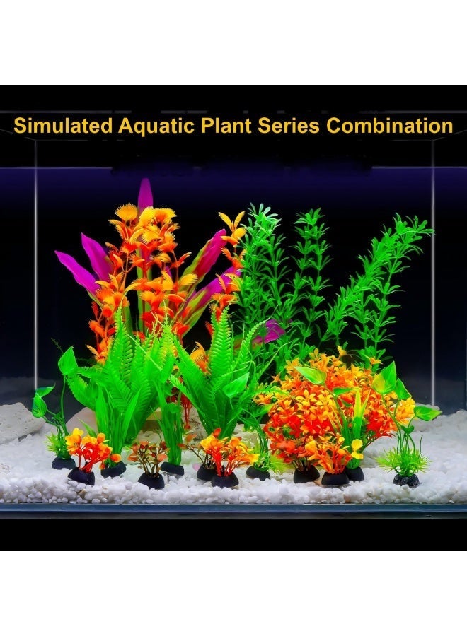 OASIS-TH 11pcs Aquarium Plants Colorful Artificial Aquatic Plants Lifelike Decor Fish Tank Plants Aquarium Plant Decorations - Image 1