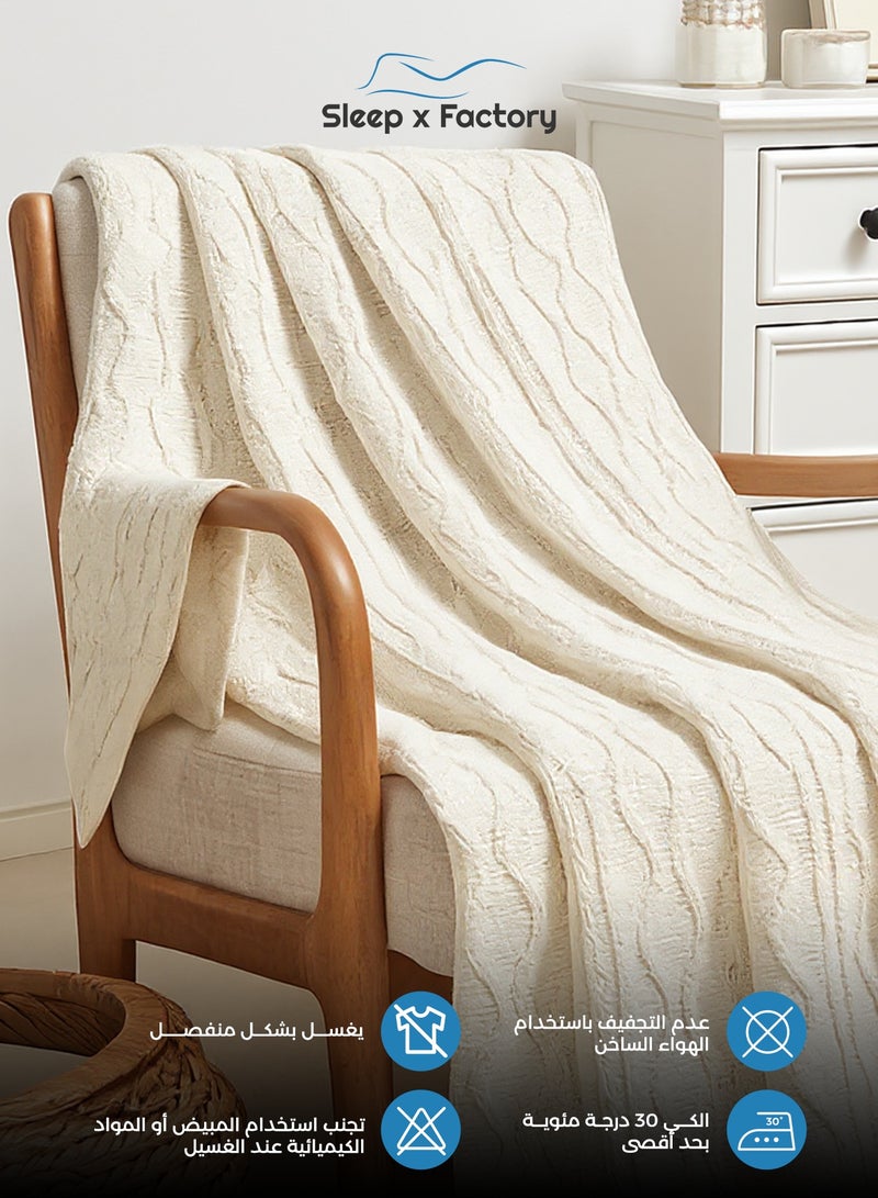 Sleep x Factory European Throw Blanket – Lightweight Sofa & Living Room Blanket – 127×152 cm - Image 4