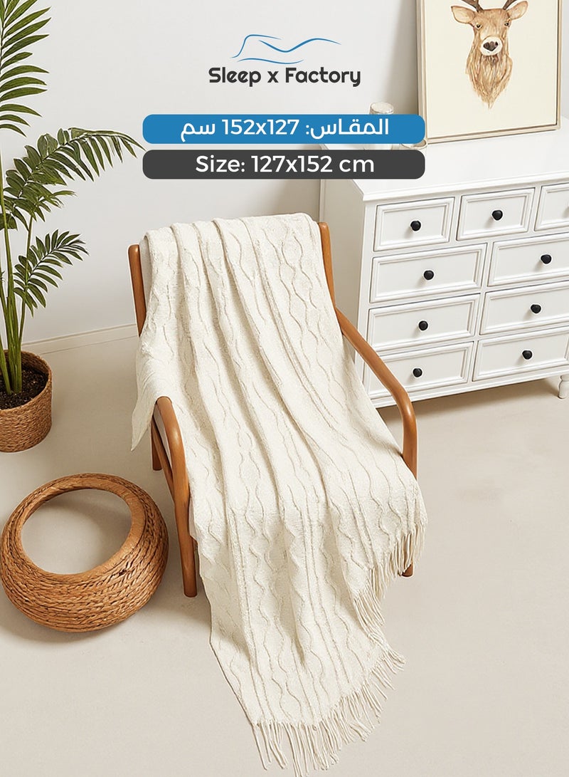 Sleep x Factory European Throw Blanket – Lightweight Sofa & Living Room Blanket – 127×152 cm - Image 2