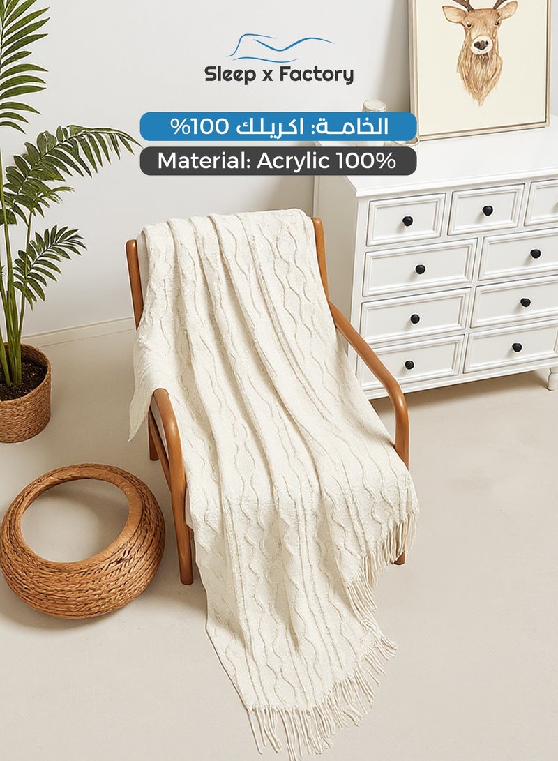 Sleep x Factory European Throw Blanket – Lightweight Sofa & Living Room Blanket – 127×152 cm - Image 3