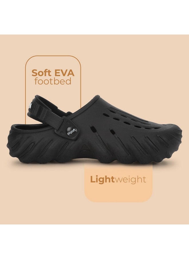 YOHO Wavy Clogs for Men | Trendy | Lightweight | Waterproof l Comfortable l Cushioned Classic Black - Image 3