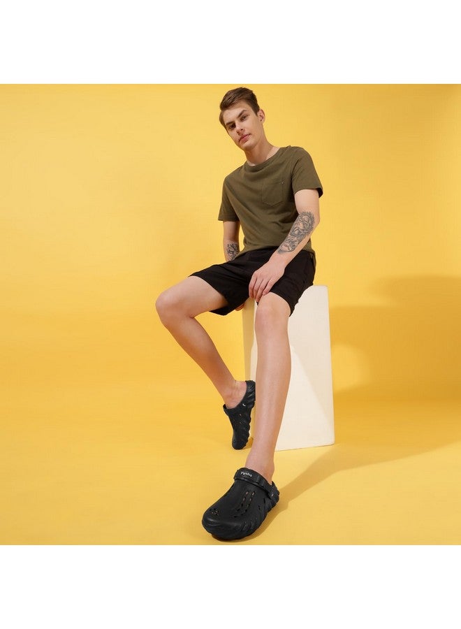 YOHO Wavy Clogs for Men | Trendy | Lightweight | Waterproof l Comfortable l Cushioned Classic Black - Image 5