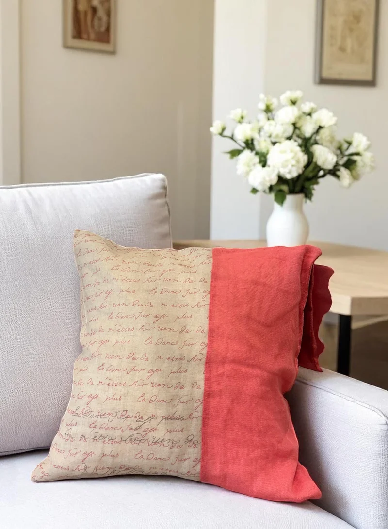 Tohfa Luxe Natural Linen Jute Cushion Cover without filler