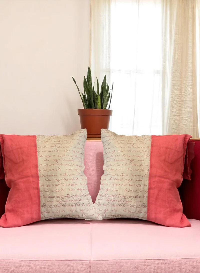 Tohfa Luxe Natural Linen Jute Cushion Cover without filler