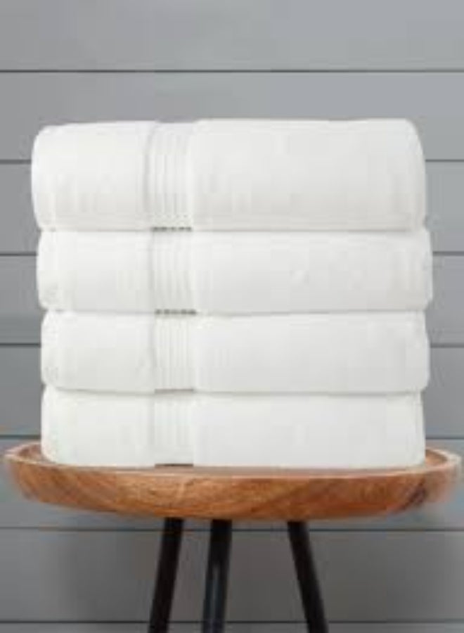Bath Towel 70x140cm Set of 4 pieces, 500gsm 100%cotton white colour Made on India - Image 3
