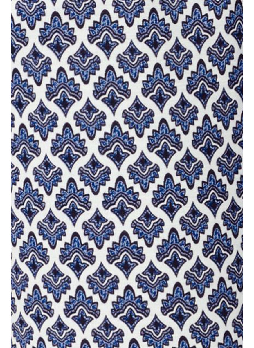 Tchibo Women Regular Fit Allover Print Pant, Blue  - Image 2