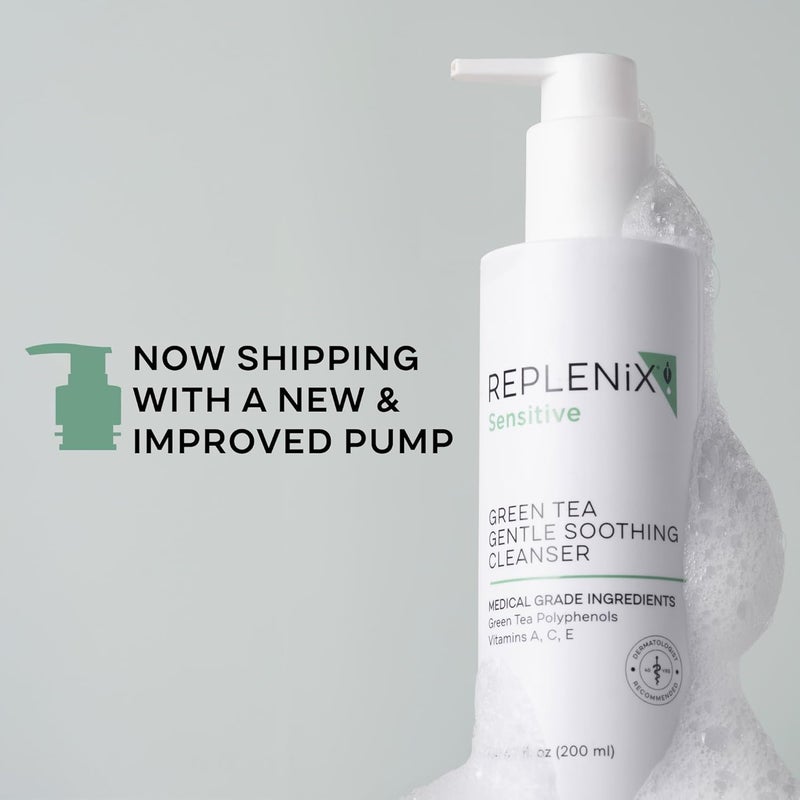 Replenix Green Tea Gentle Soothing Cleanser - Medical-Grade Face Wash for Sensitive Skin (6.7 fl. oz) - Image 5
