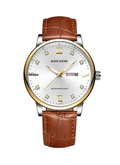 KIMSDUN Men's Quartz Watch Business Wristwatch with Double Calendar Waterproof Transparent Back Design  - Image 1