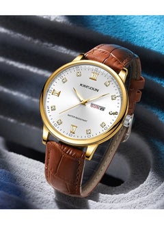 KIMSDUN Men's Quartz Watch Business Wristwatch with Double Calendar Waterproof Transparent Back Design  - Image 4