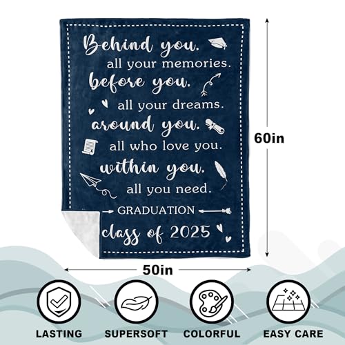 Zolumy Graduation Gifts for Her/Him 2025-2025 PHD/College/Masters Degree Grad Gifts - Class of 2025 Blanket 60X50in (Graduation Gifts, 60x50inches) - Image 5
