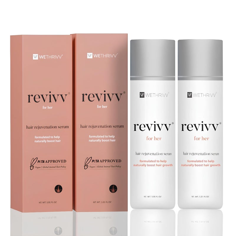 REVIVV Womens Hair Serum 2 Pack  Thicker Fuller Hair with Our Natural Growth Products  Enhanced Scalp Health and Vitality  Combating Thinning  Packed with Vitamins