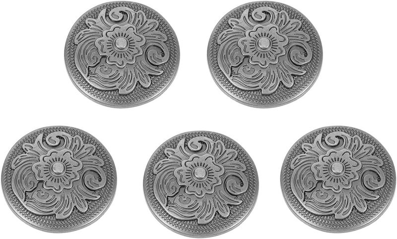 5pcs Metal Bag Snap Buttons with Screws 32mm Vintage Black Floral Pattern DIY Fasteners for Leather Craft Sewing Accessories - Image 1