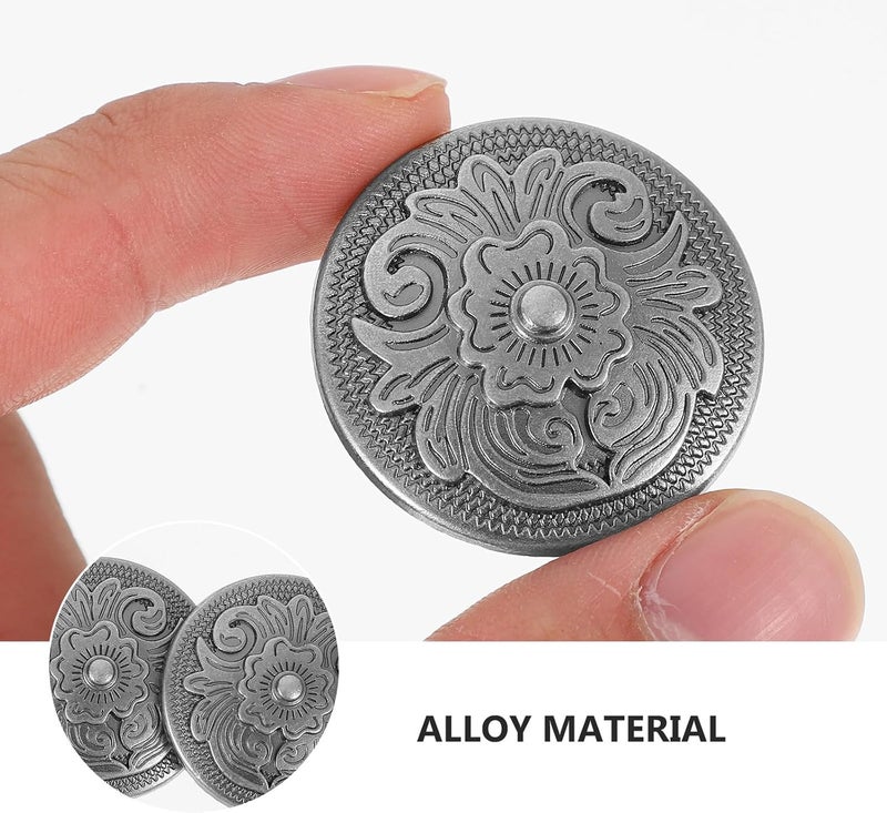 5pcs Metal Bag Snap Buttons with Screws 32mm Vintage Black Floral Pattern DIY Fasteners for Leather Craft Sewing Accessories - Image 3