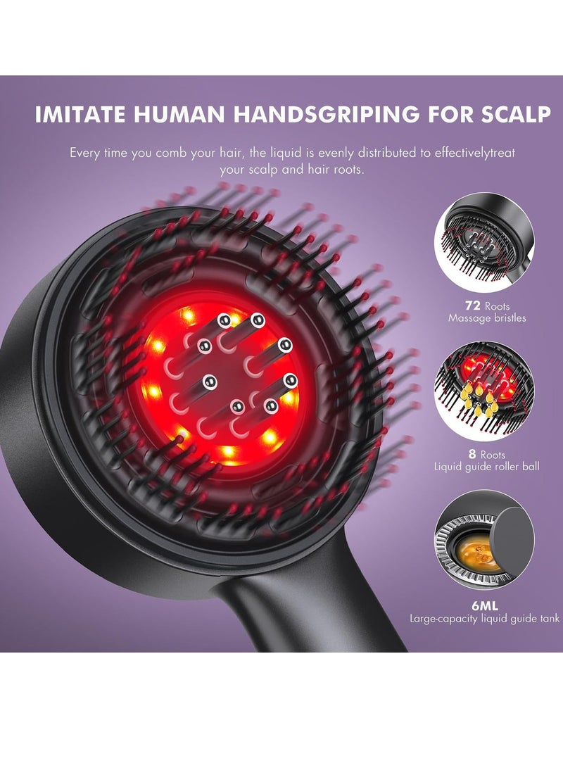 Generic Scalp Massager Brush with Oil Applicator - Cordless Electric Hair Scalp Messenger, Shiatsu Head Massage, IPX7 Waterproof, Portable Deep Head Massager Comb For Hair Growth & Head Relaxation - Image 4