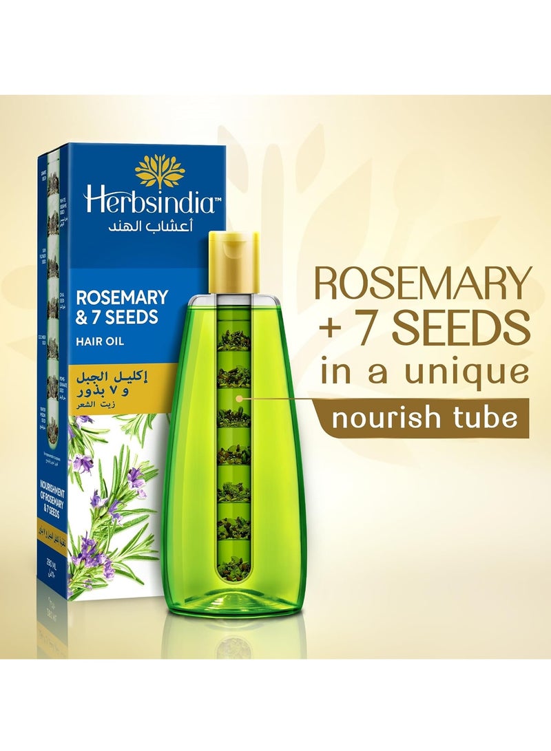 هيربس إنديا زيت شعر بإكليل الجبل والبذور السبعة 180 مل - Image 2