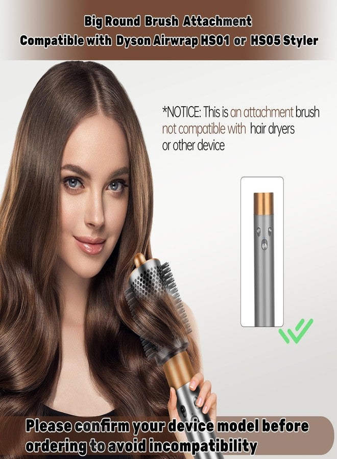 CLLFUU Upgraded Large Round Volumizing Brush for Dyson Airwrap Attachments Bigger Oval Round Brush Volumizer Tool Accessories for Fluffy Styling Hair (Gold) - Image 2