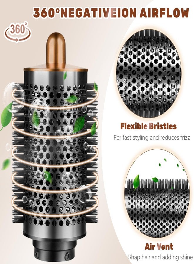 CLLFUU Upgraded Large Round Volumizing Brush for Dyson Airwrap Attachments Bigger Oval Round Brush Volumizer Tool Accessories for Fluffy Styling Hair (Gold) - Image 5