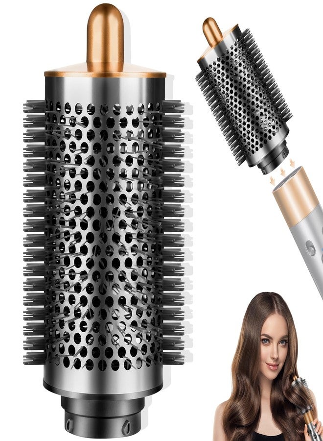 CLLFUU Upgraded Large Round Volumizing Brush for Dyson Airwrap Attachments Bigger Oval Round Brush Volumizer Tool Accessories for Fluffy Styling Hair (Gold) - Image 1