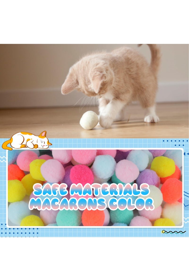 Zikra Cat Toy Balls, 80Pcs 1.2Inch Cat Pompom Balls and 1 Cat Ball Toy Launcher, Colorful and Soft Interactive Cat Toys Balls, Active Cat Exercise Toys, Interactive Cat Toys for Indoor Cats - Image 3
