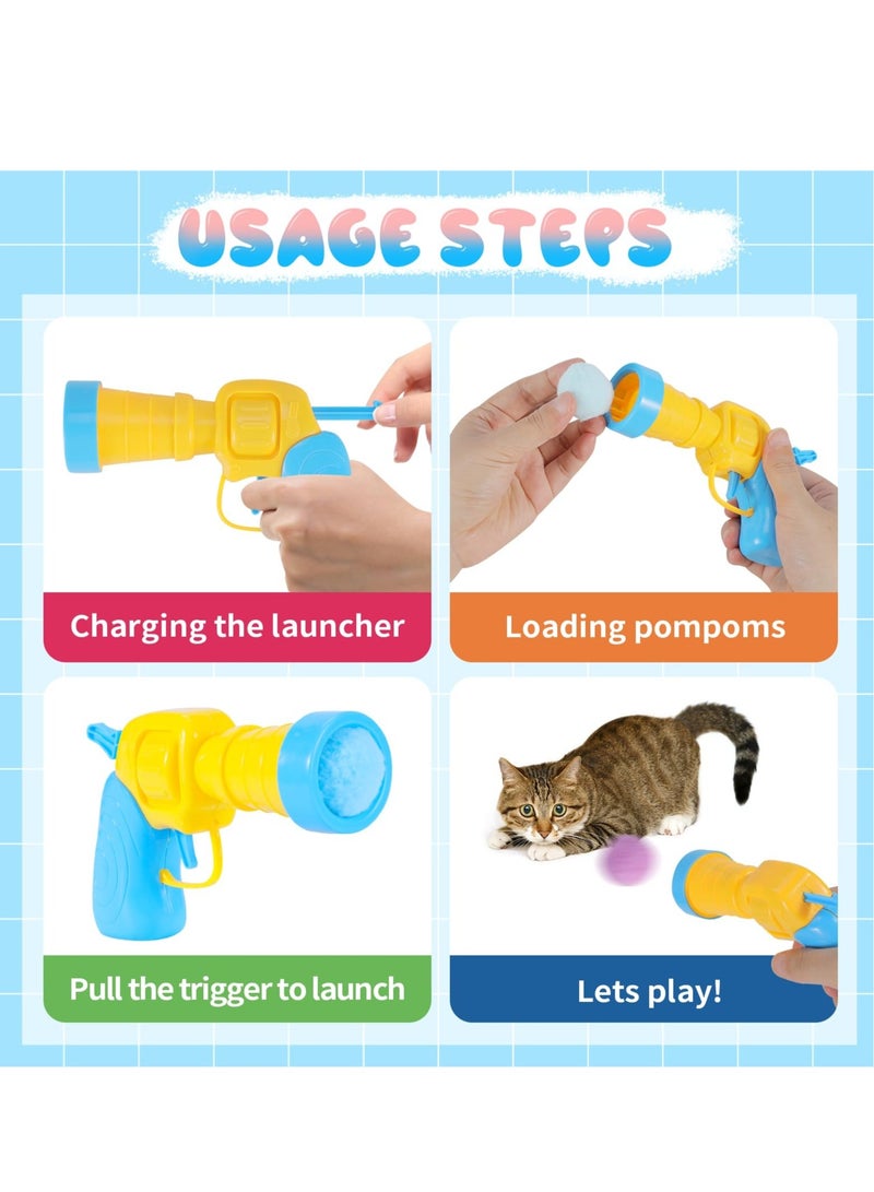 Zikra Cat Toy Balls, 80Pcs 1.2Inch Cat Pompom Balls and 1 Cat Ball Toy Launcher, Colorful and Soft Interactive Cat Toys Balls, Active Cat Exercise Toys, Interactive Cat Toys for Indoor Cats - Image 4