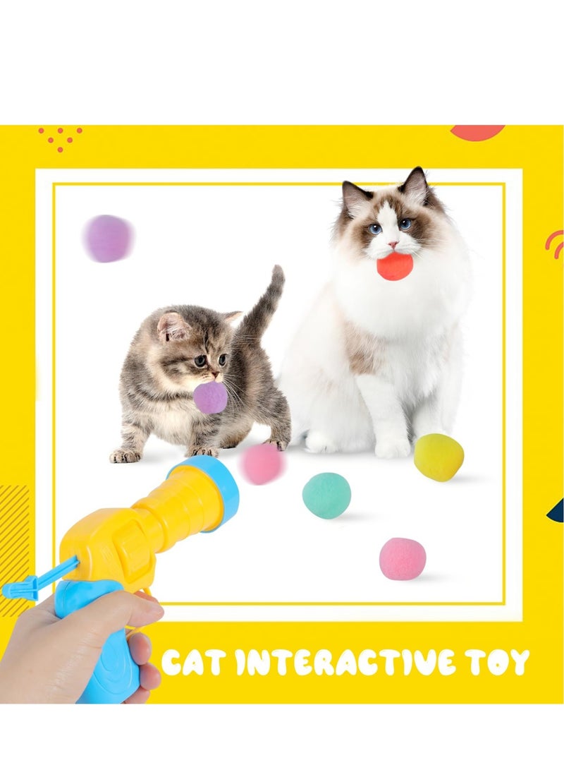 Zikra Cat Toy Balls, 80Pcs 1.2Inch Cat Pompom Balls and 1 Cat Ball Toy Launcher, Colorful and Soft Interactive Cat Toys Balls, Active Cat Exercise Toys, Interactive Cat Toys for Indoor Cats - Image 5