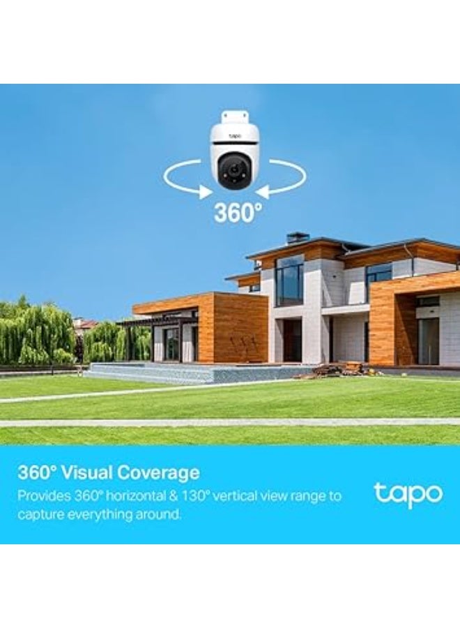 تابو كاميرا مراقبة واي فاي خارجية 1080p FHD من تابو، كشف حركة 360 درجة، مقاومة للطقس IP65، رؤية ليلية، تخزين سحابي وبطاقة SD، تعمل مع اليكسا وجوجل هوم (تابو C500) ابيض - Image 5