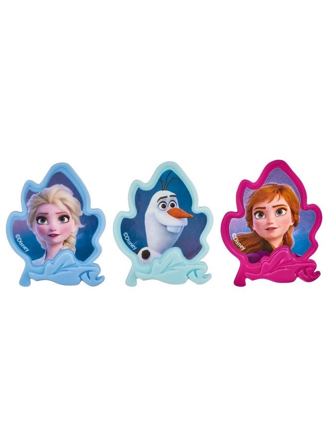 DecoPac DecoPac Frozen II Rings, Cupcake Decorations Featuring Elsa, Anna, And Olaf For Birthday And Christmas Celebrations - 24 Pack  - Image 2