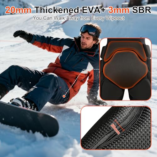 BARMACO 3D Protective Hip Butt EVA Padded Shorts, Crash Pad Impact Gear for Snowboard Skateboard Ski Roller Skating Bicycle et. - Image 3