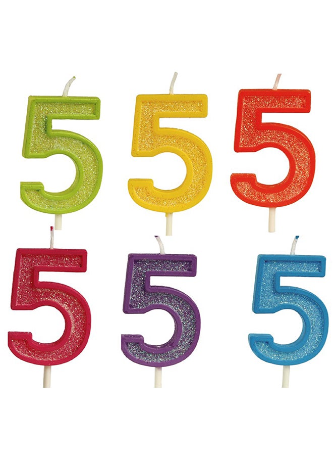 فيستاز جويركا شمعة جليتر رقم 5 4 سم 6 منوعه