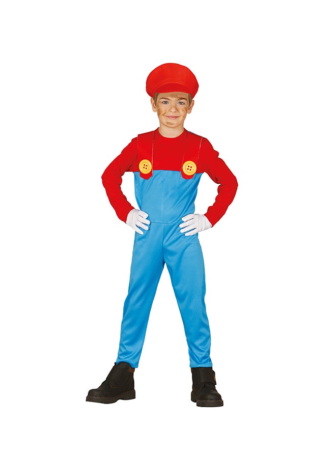 Fiestas Guirca Kids Mario Costume, Size 5-6 Years. Costume includes: Hat, Jumpsuit 