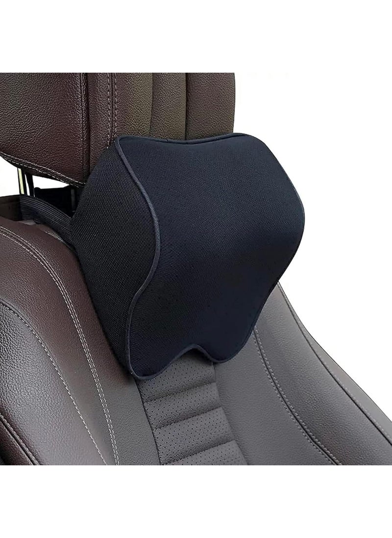 ROBUSTT Robustt Car Neck Rest Pillow Black Pack of 1 Ultrasoft Memory Foam Neck Pillow for Car Comfortable Travel Superior Neck Support Relieves Neck Pain Washable Fabric Easy Installation  - Image 1