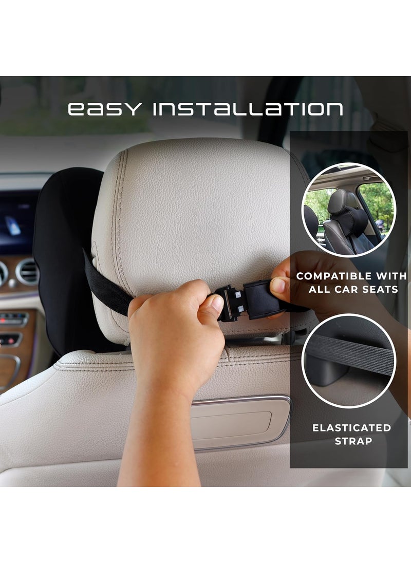 ROBUSTT Robustt Car Neck Rest Pillow Black Pack of 1 Ultrasoft Memory Foam Neck Pillow for Car Comfortable Travel Superior Neck Support Relieves Neck Pain Washable Fabric Easy Installation  - Image 5