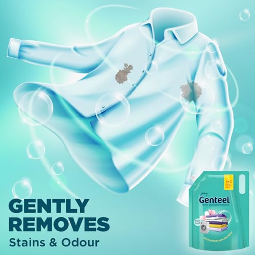 Genteel Matic Liquid Detergent Refill Pouch for Front load Washing - 4kg | No Soda Formula | with Added Fabric Conditioner - Image 3