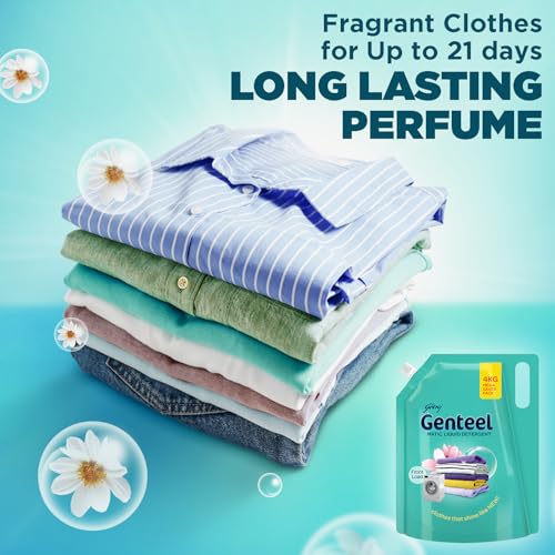 Genteel Matic Liquid Detergent Refill Pouch for Front load Washing - 4kg | No Soda Formula | with Added Fabric Conditioner - Image 4