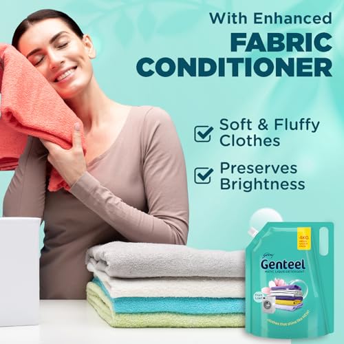 Genteel Matic Liquid Detergent Refill Pouch for Front load Washing - 4kg | No Soda Formula | with Added Fabric Conditioner - Image 5