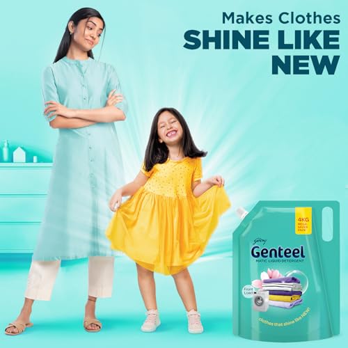 Genteel Matic Liquid Detergent Refill Pouch for Front load Washing - 4kg | No Soda Formula | with Added Fabric Conditioner - Image 2