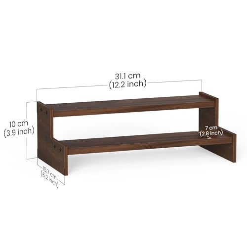 BLUEWUD Dolvin Mini Ladder Style Engineering Wood Spice Masala Rack Shelf Stand Organizer/Spice Bottle Display Rack & Cup Stand for Home & Kitchen, DIY (Do it Yourself)(Brown Maple, 31.1x15.7x10 Cm) - Image 5