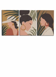 LOWHA Set Of 3 Framed Canvas Wall Arts Stretched Over Wooden Frame, Modern Woman Paintings, For Home, Living Room, Office Decor  - Image 4
