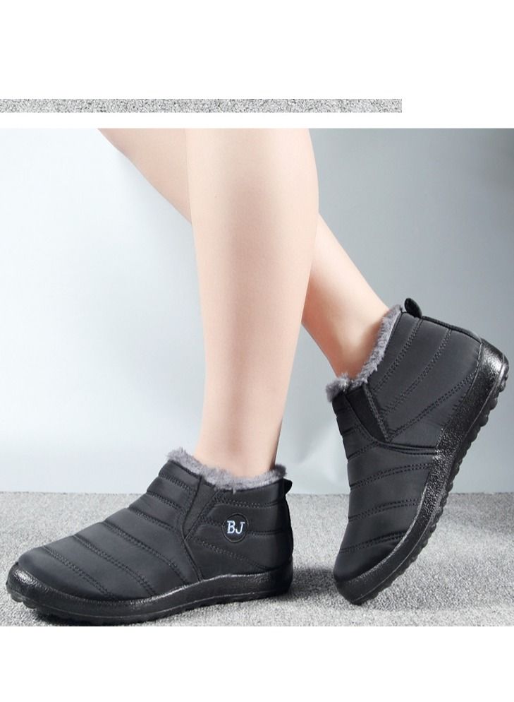 Loquat Women Ankle Boots Slip On Flat Casual Footwear Black  - Image 4