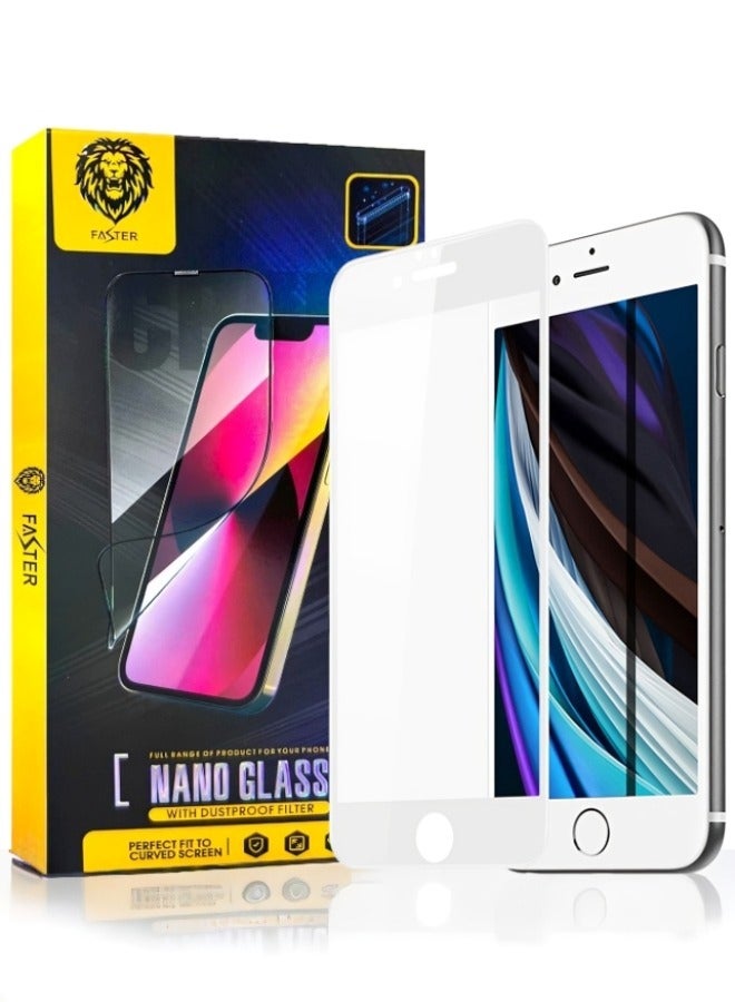 فاستر واقي شاشة نانو لـ آيفون 7 بلس و آيفون 8 بلس (iPhone 7/8 Plus) مضاد للكسر و الخدش و بوضوح عالي HD للجوال  من Faster, حماية قصوى للشاشة من الخدوش والكسر - أبيض - Image 1