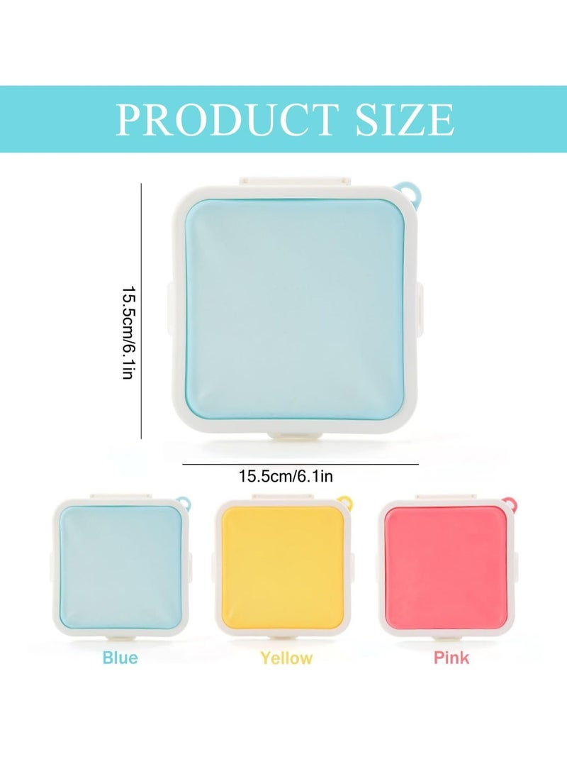 أوزيغالور حاويات الساندويتش محفظات الساندويتش المصنوعة من السيليكون محفظة الغداء للفواكه، السلطة، المقرمشات، الأطفال (أزرق) - Image 2