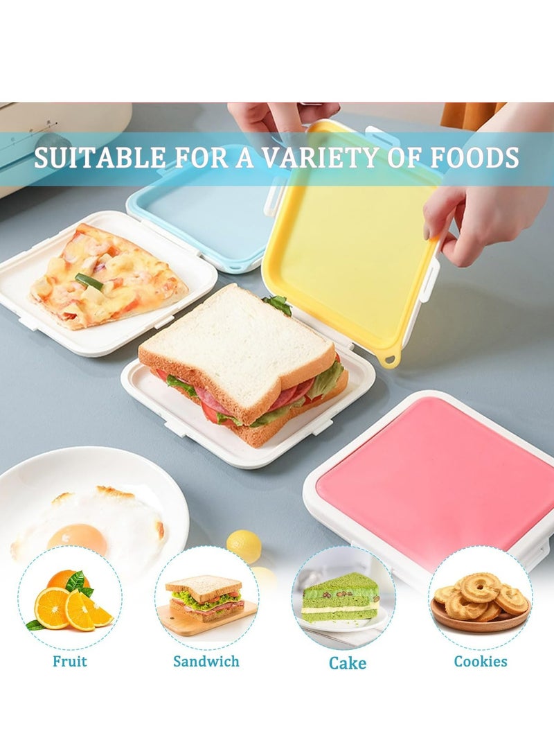 أوزيغالور حاويات الساندويتش محفظات الساندويتش المصنوعة من السيليكون محفظة الغداء للفواكه، السلطة، المقرمشات، الأطفال (أزرق) - Image 5