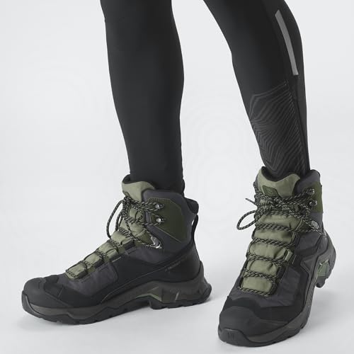 Salomon Men’s Quest Element Gore-Tex, Waterproof Neutral Leather Hiking Boots - Black/Deep Lichen Green/Olive Night - 7.5 - Image 2